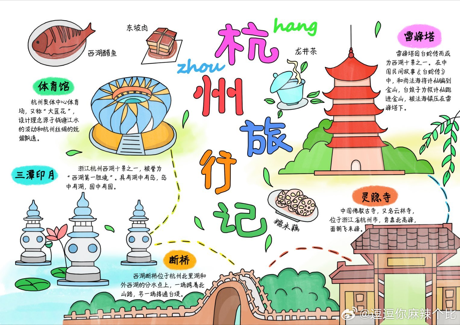 杭州旅游小报图片大全免费下载：高清无水印素材助你轻松制作精美旅行指南
